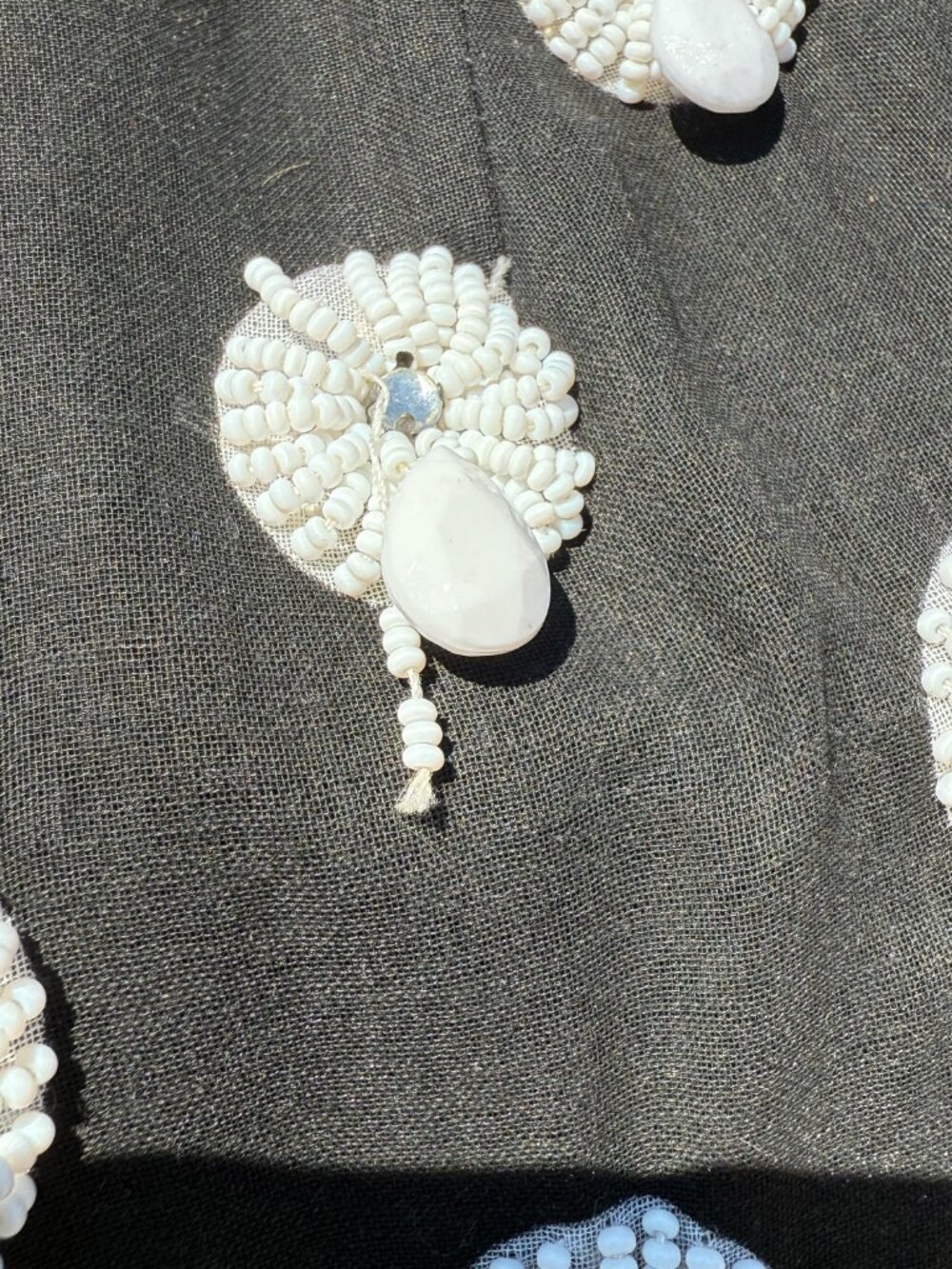 Vintage 60s O'Brien's Sleeveles Beaded Pleated Chiffon Cocktail Dress Medium - Picture 11 of 16